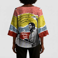 Bobby Seale Kimono Sleeve Blouse Torn Paper Collage Design Solidarity Quote Powerful Speech Artwork Civil Rights - Wonder Print Shop