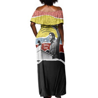 Bobby Seale Off Shoulder Maxi Dress Torn Paper Collage Design Solidarity Quote Powerful Speech Artwork Civil Rights - Wonder Print Shop