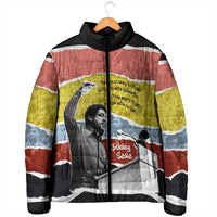 Bobby Seale Padded Jacket Torn Paper Collage Design Solidarity Quote Powerful Speech Artwork Civil Rights - Wonder Print Shop