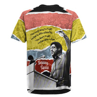 Bobby Seale Rugby Jersey Torn Paper Collage Design Solidarity Quote Powerful Speech Artwork Civil Rights - Wonder Print Shop