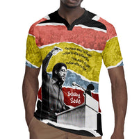 Bobby Seale Rugby Jersey Torn Paper Collage Design Solidarity Quote Powerful Speech Artwork Civil Rights - Wonder Print Shop