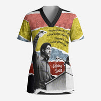 Bobby Seale Scrub Top Torn Paper Collage Design Solidarity Quote Powerful Speech Artwork Civil Rights - Wonder Print Shop