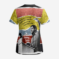 Bobby Seale Scrub Top Torn Paper Collage Design Solidarity Quote Powerful Speech Artwork Civil Rights - Wonder Print Shop