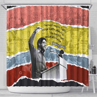 Bobby Seale Shower Curtain Torn Paper Collage Design Solidarity Quote Powerful Speech Artwork Civil Rights - Wonder Print Shop