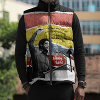 Bobby Seale Sleeveless Puffer Jacket Torn Paper Collage Design Solidarity Quote Powerful Speech Artwork Civil Rights - Wonder Print Shop