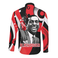 Stokely Carmichael Long Sleeve Button Shirt Abstract Design Black Power Text Civil Rights Activist - Wonder Print Shop