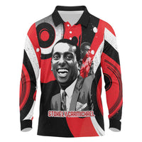 Stokely Carmichael Long Sleeve Polo Shirt Abstract Design Black Power Text Civil Rights Activist - Wonder Print Shop