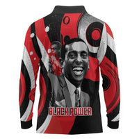 Stokely Carmichael Long Sleeve Polo Shirt Abstract Design Black Power Text Civil Rights Activist - Wonder Print Shop