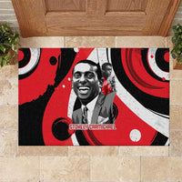 Stokely Carmichael Rubber Doormat Abstract Design Black Power Text Civil Rights Activist - Wonder Print Shop