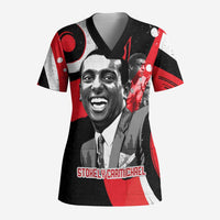 Stokely Carmichael Scrub Top Abstract Design Black Power Text Civil Rights Activist - Wonder Print Shop