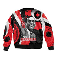 Stokely Carmichael Sleeve Zip Bomber Jacket Abstract Design Black Power Text Civil Rights Activist - Wonder Print Shop