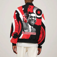 Stokely Carmichael Sleeve Zip Bomber Jacket Abstract Design Black Power Text Civil Rights Activist - Wonder Print Shop