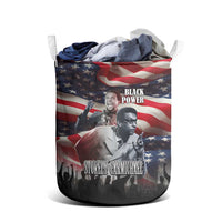 Stokely Carmichael Laundry Basket American Flag Background Black Power Quote Civil Rights Leader Powerful Speech - Wonder Print Shop