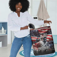 Stokely Carmichael Laundry Basket American Flag Background Black Power Quote Civil Rights Leader Powerful Speech - Wonder Print Shop