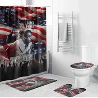 Stokely Carmichael Bathroom Set American Flag Background Black Power Quote Civil Rights Leader Powerful Speech - Wonder Print Shop