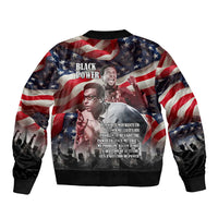 Stokely Carmichael Bomber Jacket American Flag Background Black Power Quote Civil Rights Leader Powerful Speech - Wonder Print Shop