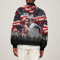 Stokely Carmichael Bomber Jacket American Flag Background Black Power Quote Civil Rights Leader Powerful Speech - Wonder Print Shop
