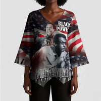 Stokely Carmichael Kimono Sleeve Blouse American Flag Background Black Power Quote Civil Rights Leader Powerful Speech - Wonder Print Shop