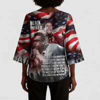 Stokely Carmichael Kimono Sleeve Blouse American Flag Background Black Power Quote Civil Rights Leader Powerful Speech - Wonder Print Shop