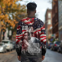 Stokely Carmichael Long Sleeve Shirt American Flag Background Black Power Quote Civil Rights Leader Powerful Speech - Wonder Print Shop