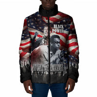 Stokely Carmichael Padded Jacket American Flag Background Black Power Quote Civil Rights Leader Powerful Speech - Wonder Print Shop