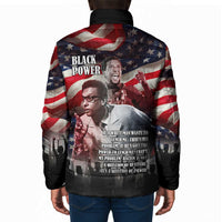 Stokely Carmichael Padded Jacket American Flag Background Black Power Quote Civil Rights Leader Powerful Speech - Wonder Print Shop