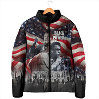 Stokely Carmichael Padded Jacket American Flag Background Black Power Quote Civil Rights Leader Powerful Speech - Wonder Print Shop