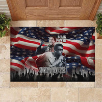 Stokely Carmichael Rubber Doormat American Flag Background Black Power Quote Civil Rights Leader Powerful Speech - Wonder Print Shop