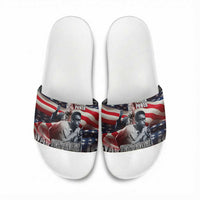 Stokely Carmichael Slide Sandals American Flag Background Black Power Quote Civil Rights Leader Powerful Speech - Wonder Print Shop