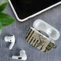 Deer Skull Camouflage AirPods Case American Hunting Culture in Forest Green and Earth Tones