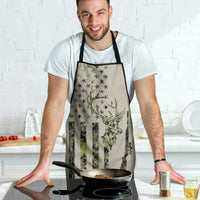 Deer Skull Camouflage Apron American Hunting Culture in Forest Green and Earth Tones