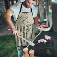 Deer Skull Camouflage Apron American Hunting Culture in Forest Green and Earth Tones