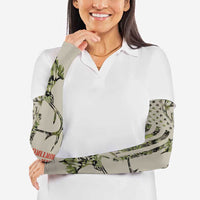 Deer Skull Camouflage Arm Sleeves American Hunting Culture in Forest Green and Earth Tones