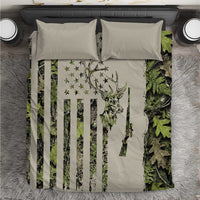 Deer Skull Camouflage Bedding Set American Hunting Culture in Forest Green and Earth Tones