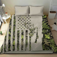 Deer Skull Camouflage Bedding Set American Hunting Culture in Forest Green and Earth Tones