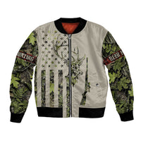 Deer Skull Camouflage Bomber Jacket American Hunting Culture in Forest Green and Earth Tones
