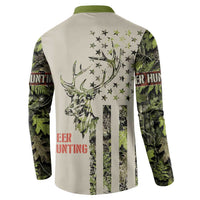 Deer Skull Camouflage Button Sweatshirt American Hunting Culture in Forest Green and Earth Tones