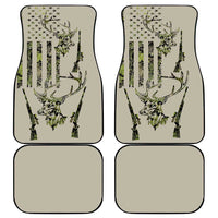 Deer Skull Camouflage Car Mats American Hunting Culture in Forest Green and Earth Tones