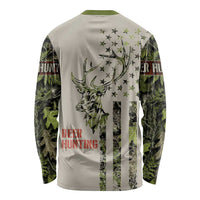 Deer Skull Camouflage Long Sleeve Shirt American Hunting Culture in Forest Green and Earth Tones