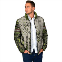 Deer Skull Camouflage Padded Jacket American Hunting Culture in Forest Green and Earth Tones