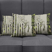 Deer Skull Camouflage Pillow Cover American Hunting Culture in Forest Green and Earth Tones