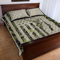 Deer Skull Camouflage Quilt Bed Set American Hunting Culture in Forest Green and Earth Tones