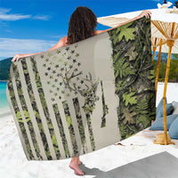 Deer Skull Camouflage Sarong American Hunting Culture in Forest Green and Earth Tones