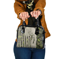 Deer Skull Camouflage Shoulder Handbag American Hunting Culture in Forest Green and Earth Tones