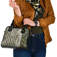 Deer Skull Camouflage Shoulder Handbag American Hunting Culture in Forest Green and Earth Tones