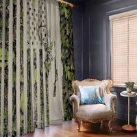 Deer Skull Camouflage Window Curtain American Hunting Culture in Forest Green and Earth Tones