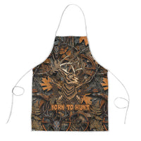 Deer Hunting Skull Apron Autumn Leaves Rustic Brown and Orange Tones