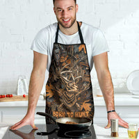 Deer Hunting Skull Apron Autumn Leaves Rustic Brown and Orange Tones