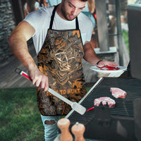 Deer Hunting Skull Apron Autumn Leaves Rustic Brown and Orange Tones