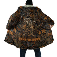 Deer Hunting Skull Cloak Autumn Leaves Rustic Brown and Orange Tones